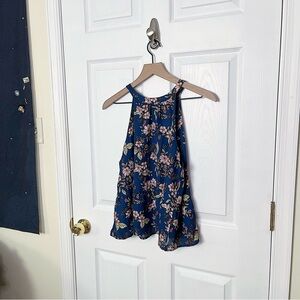 🩵✧･ﾟroyal blue floral halter top